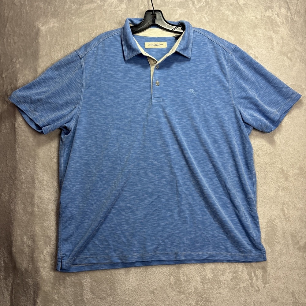 Tommy Bahama Polo Shirt Men's size XL short sleeve lightweight blue